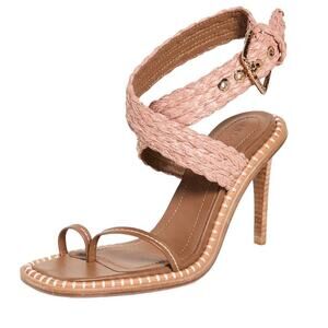 Ulla Johnson Lydia Johnson Raffia High Heels In Terracotta Size 10
